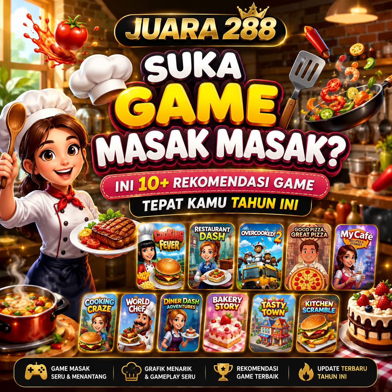 Juara288! 10+ Game Masak Terbaik & Populer 2026, Wajib Coba